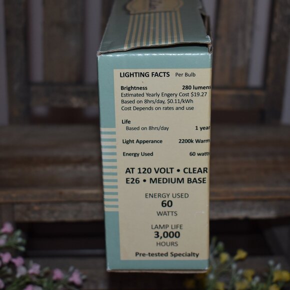 Vintage Style Clear Glass Edison Bulbs 4 Pack Set NIB - Picture 7 of 13